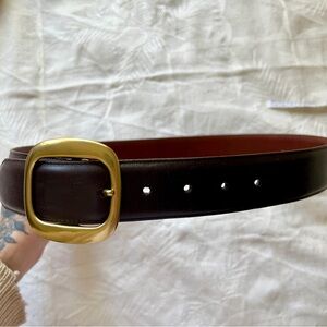 🥀 COACH Classic #3918 Belt Dark Brown Leather & Solid Brass Buckle size M🥀